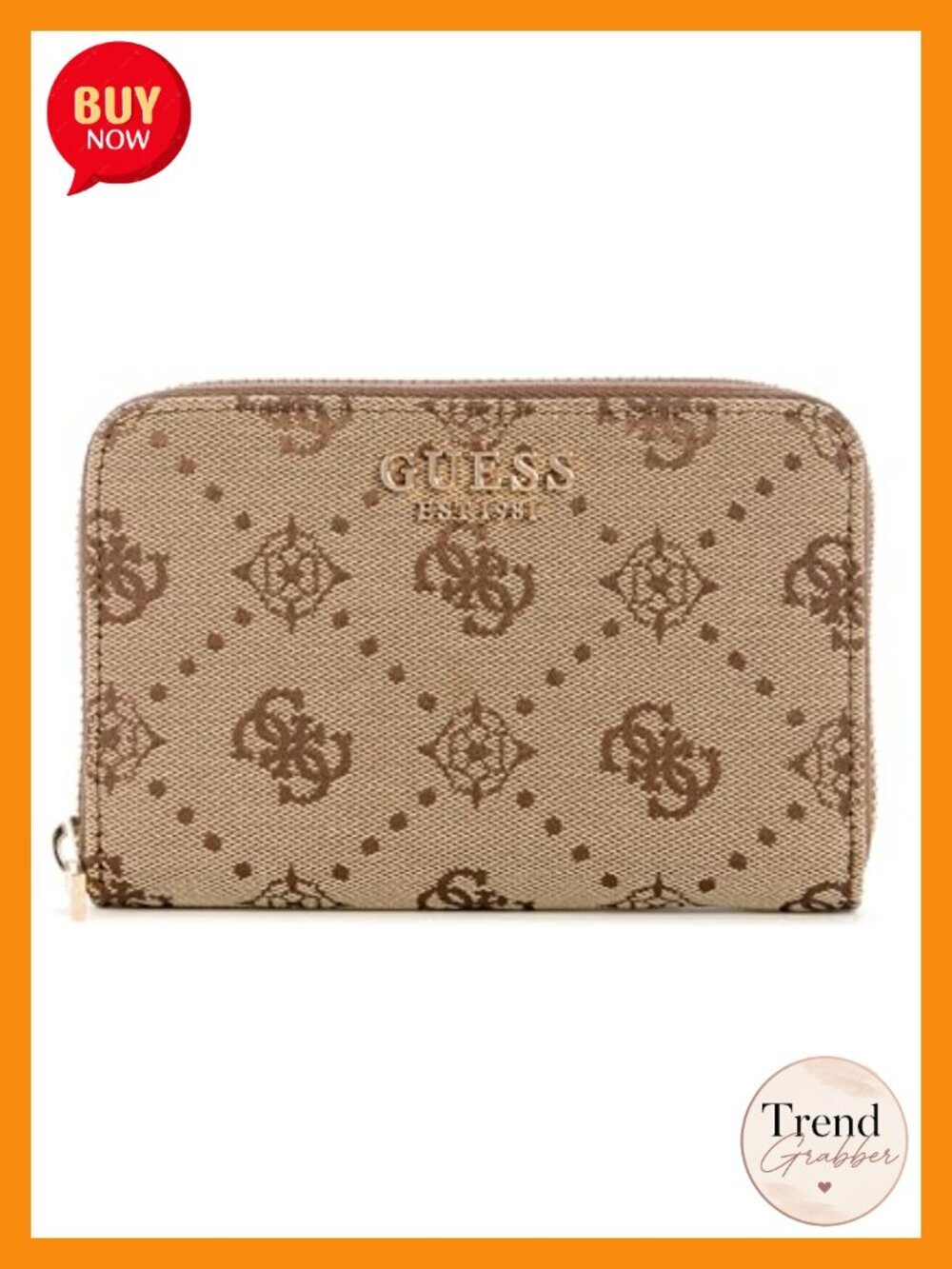 Medium Zip Around Wallet with Floral Pattern - 6 Card Slots